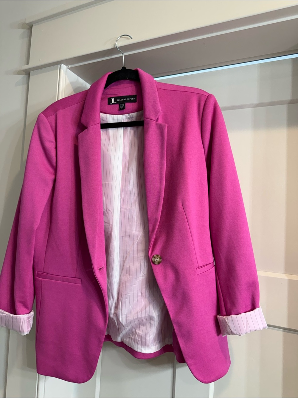 Jules and Leopold fuschia pink blazer with satin lining